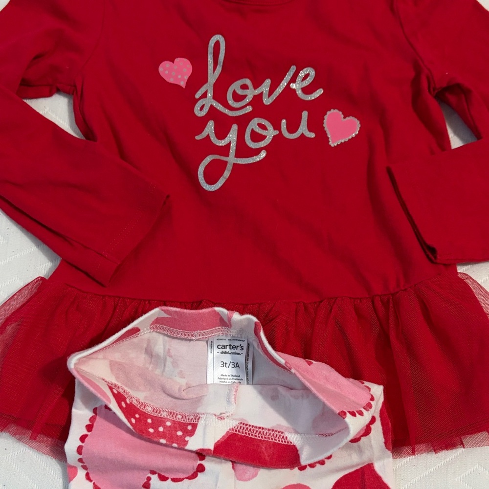🛍️BOGO🛍️Matching Carter's Love You Top and Heart Leggings - Picture 2 of 3
